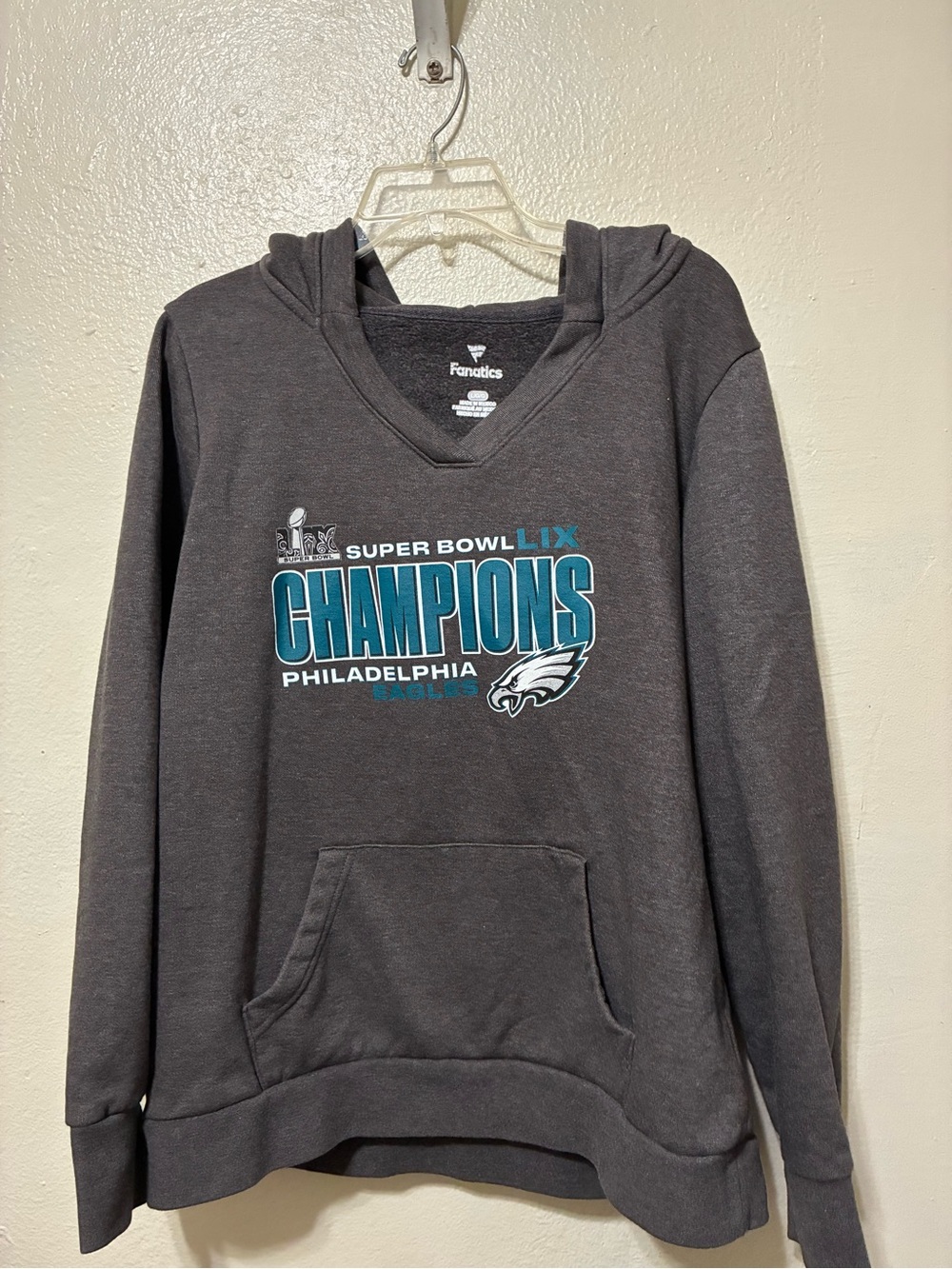Fanatics Philadelphia Eagles Super Bowl LIX Champions  Women’s Hoodie - Gray/Tea